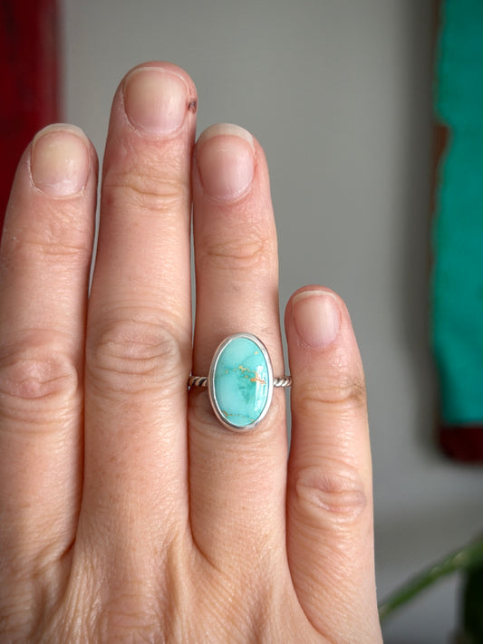 Royston Turquoise Twist Ring size 6.5