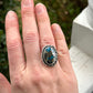 Morenci 2 Turquoise Twist Pyrite Loaded Ring in size 7