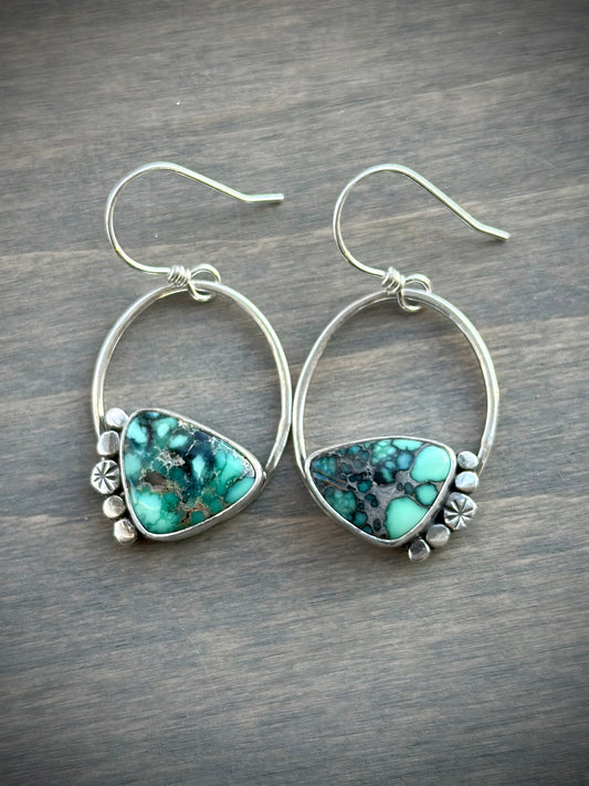 Calypso Variscite Oval Hoop Earrings