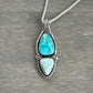 Fox Turquoise + Emerald Basin Variscite Wishbone Pendant