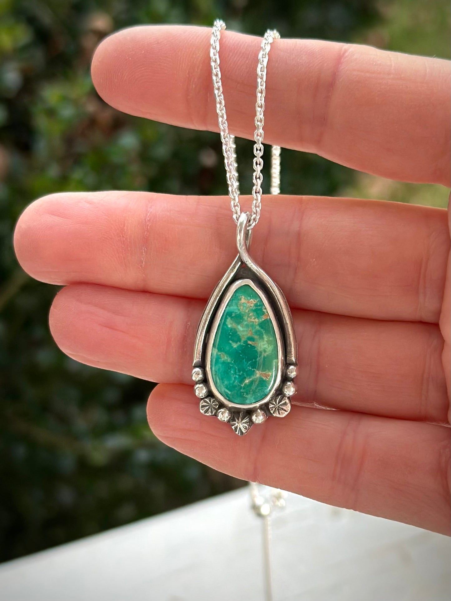 Emerald Valley Turquoise Wishbone Pendant