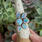 Coober Pedy Opal Half Flower Ring in size 7-3/4