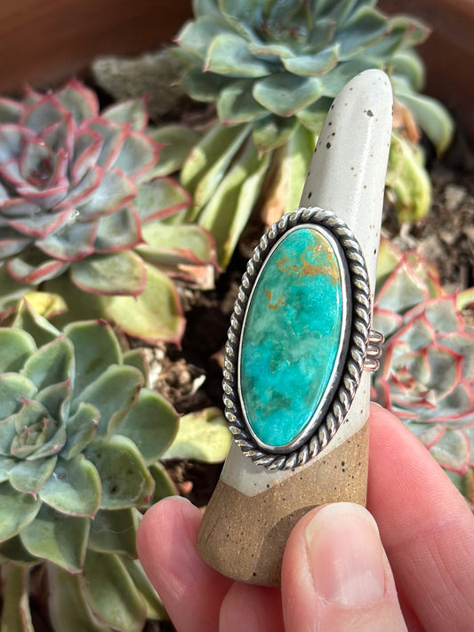 Patagonia Turquoise Twist Ring in size 8-3/4 to 9