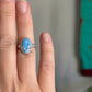 Golden Hills Turquoise Ring with Fleur band size 6.75