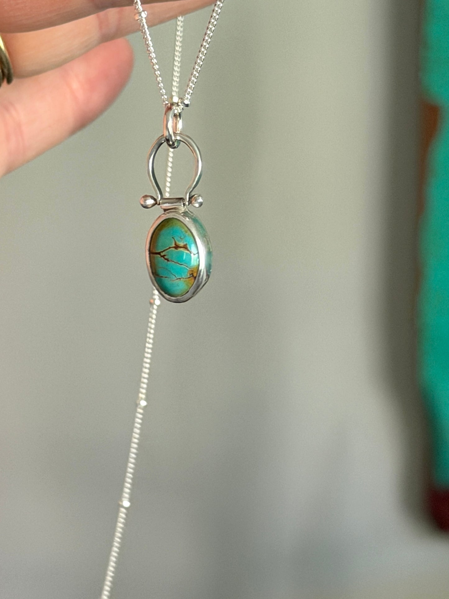 Thunderbird Turquoise Little Pinned Hinge Necklace