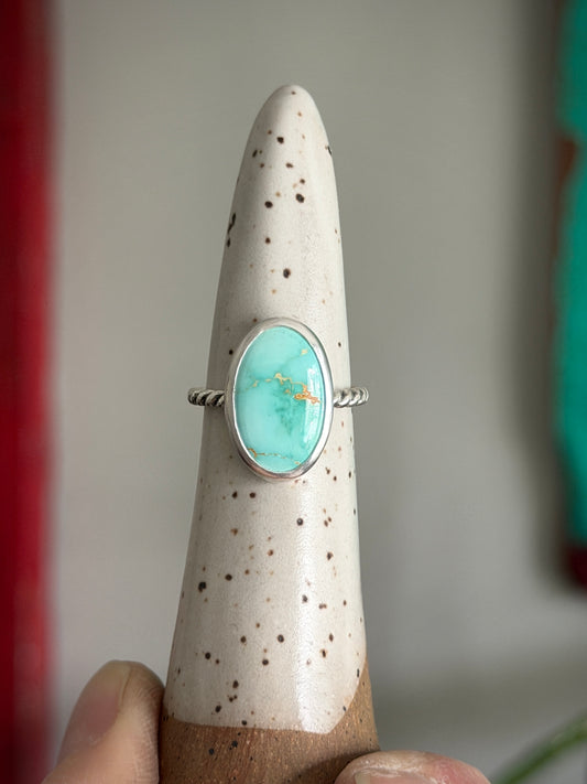 Royston Turquoise Twist Ring size 6.5