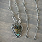 High Grade New Lander Variscite Polychrome Pendant with Handmade Chain