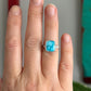 Bluebird Turquoise Square Ring size 5.75