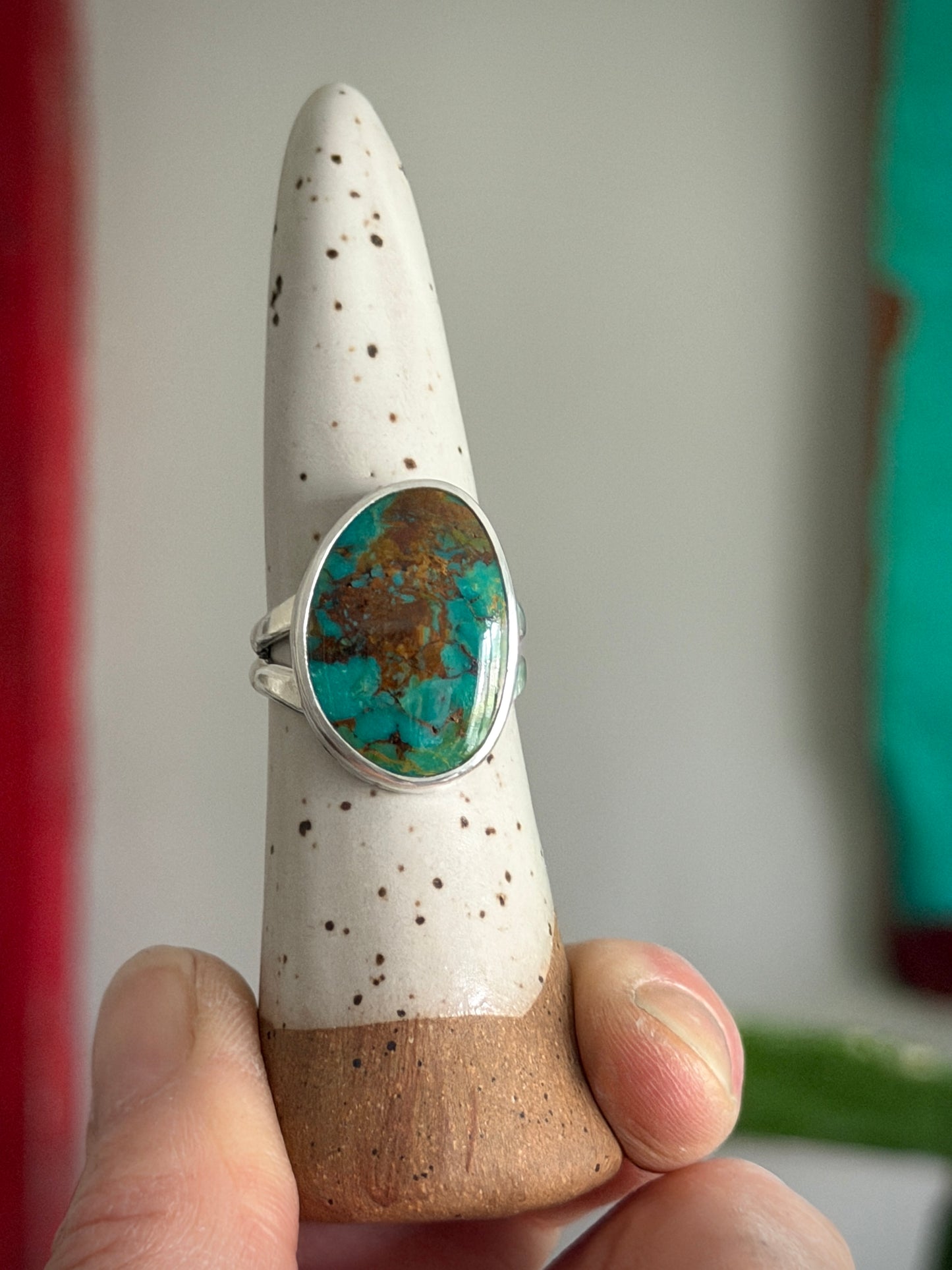 Rising Phoenix Turquoise Ring in size 8.5