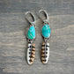Fox and Emerald Valley Turquoise + Laura Mears Owl Feather Leverback Earrings