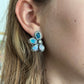 Flashy Half Flower Opal Stud Earrings with Tassels