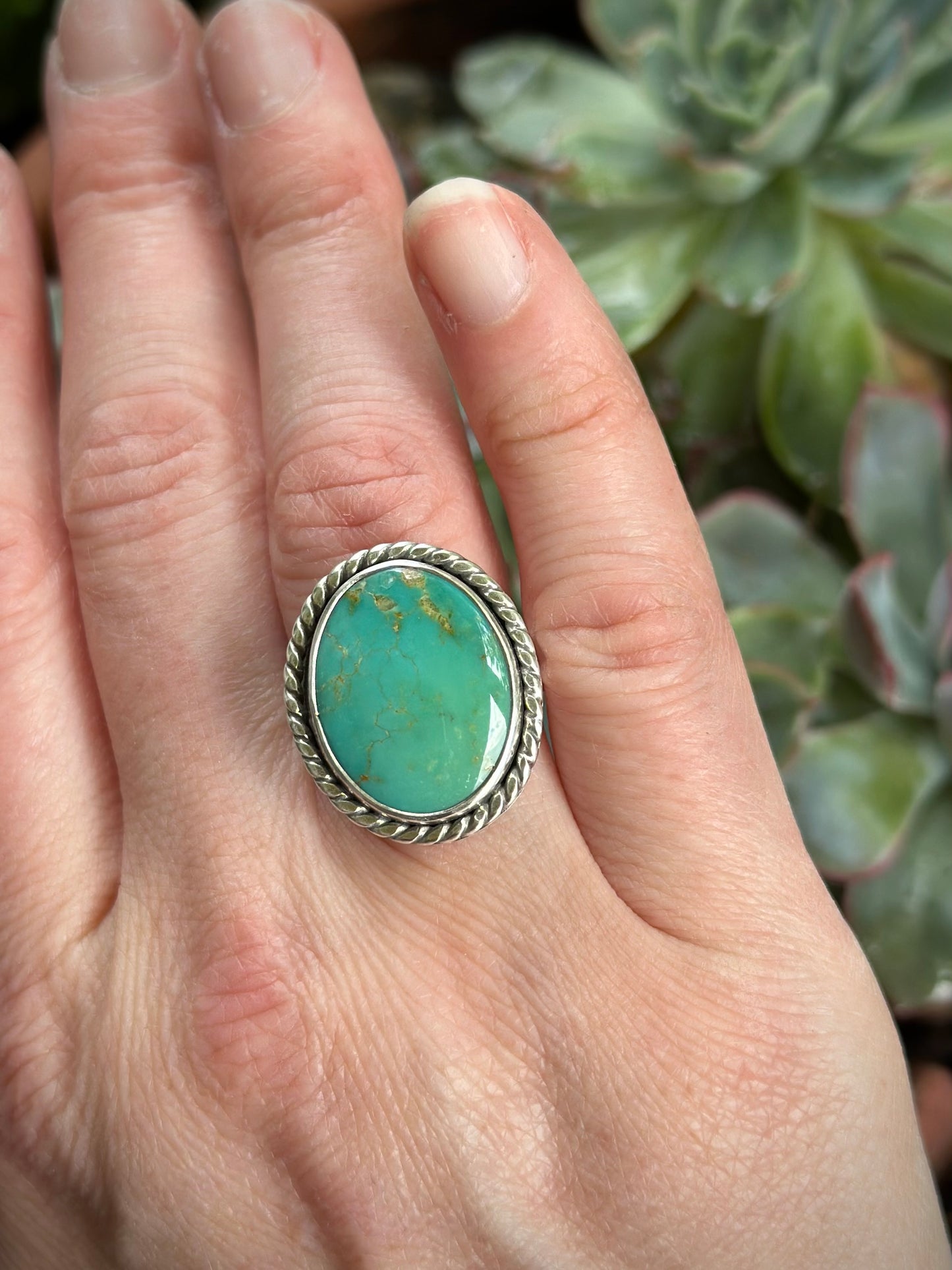 Hardy Pit Turquoise Ring in size 7.75