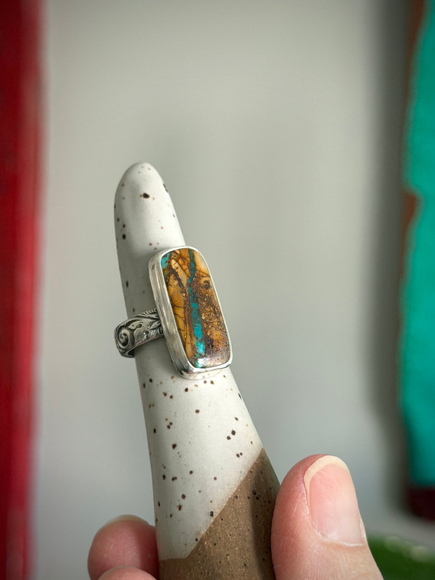 Royston Ribbon Turquoise Ring in size 5.75
