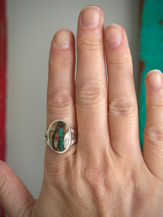 Royston Ribbon Turquoise Ring in size 9.5 STAMPED BAND