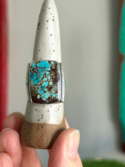 Golden Hills Turquoise Art Deco Ring in size 9.5
