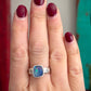 Coober Pedy Opal Ring Square size 9.25 STAMPED BAND