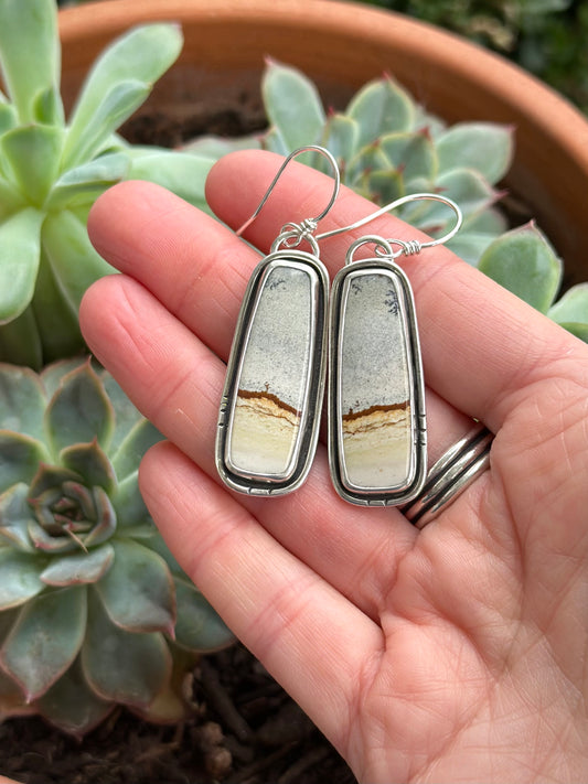 Chicken Track Jasper Bar Earrings