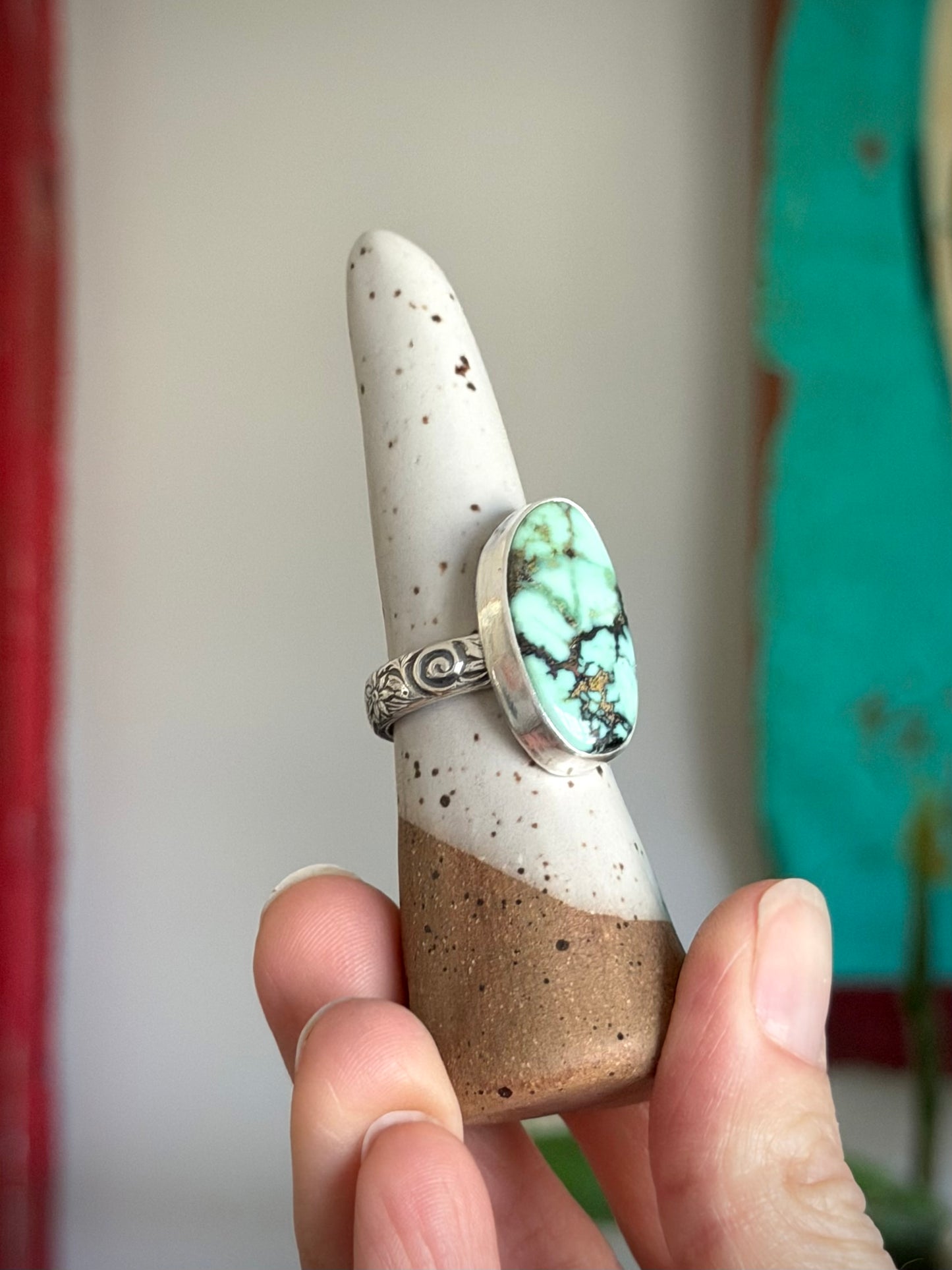 Angelwing Variscite Ring size 8.5