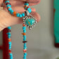 Starry Heart Turquoise and Spiny Oyster Necklace