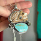 As Is Royston Turquoise Laura Mears Fawn Pendant with Succulents