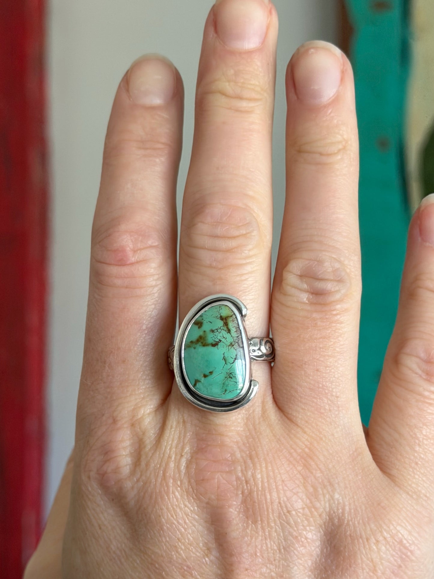 Royston Turquoise Crescent Ring size 9.75