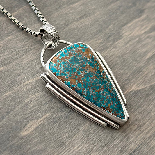 Royston Turquoise Art Deco Pendant in Blue