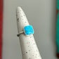 Bluebird Turquoise Square Twist Ring in size 6