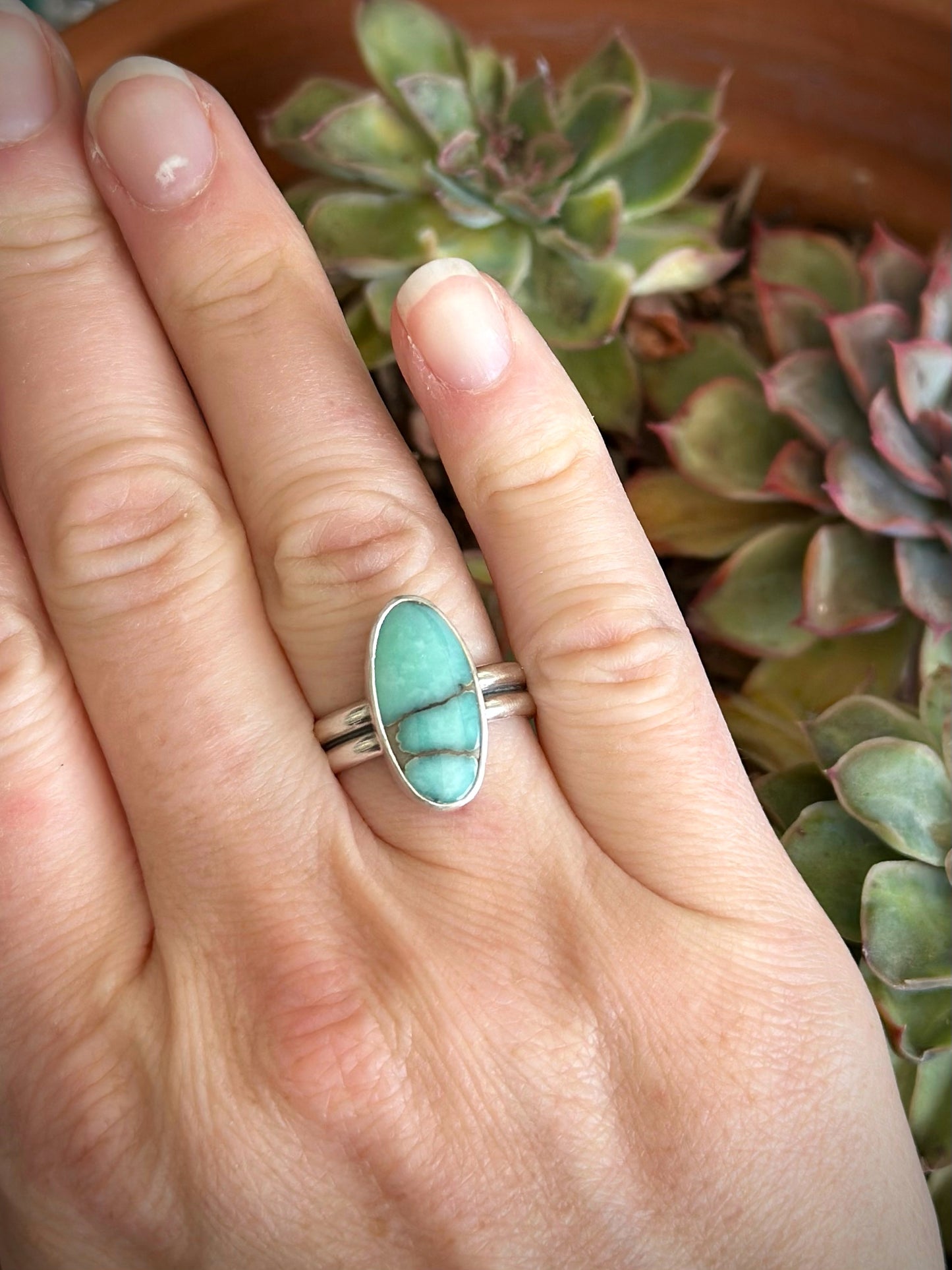 Desert Bloom Variscite Ring in size 7.5