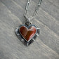 Polychrome Jasper Radiant Heart Pendant in Red v2