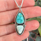 Fox Turquoise + Emerald Basin Variscite Wishbone Pendant