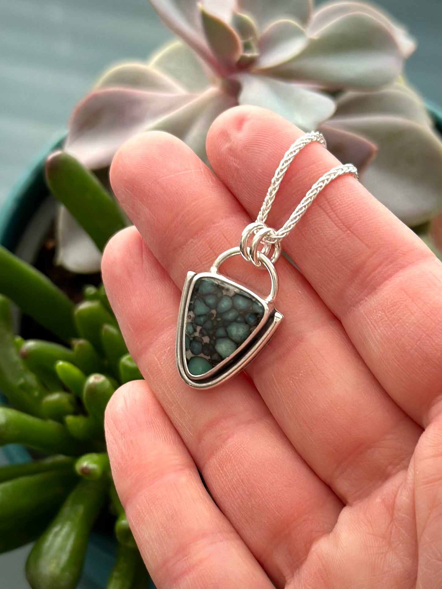 Desert Bloom Variscite V Pendant