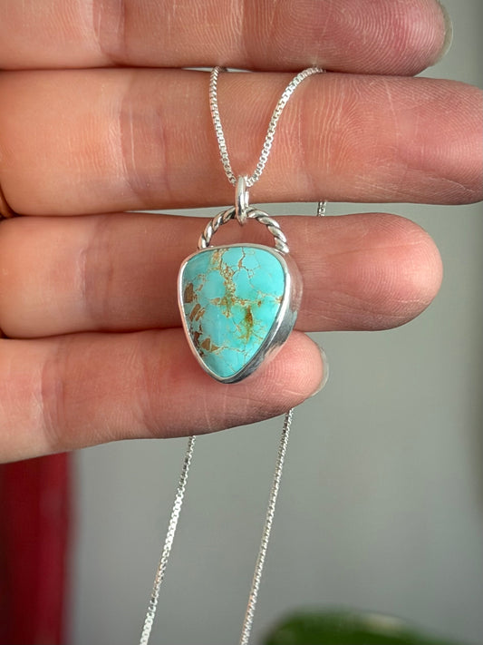 Royston Royal Blue Turquoise Necklace in Pale Blue Twist