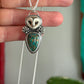 Patagonia Turquoise Laura Mears Owl Pendant with Succulents in Green