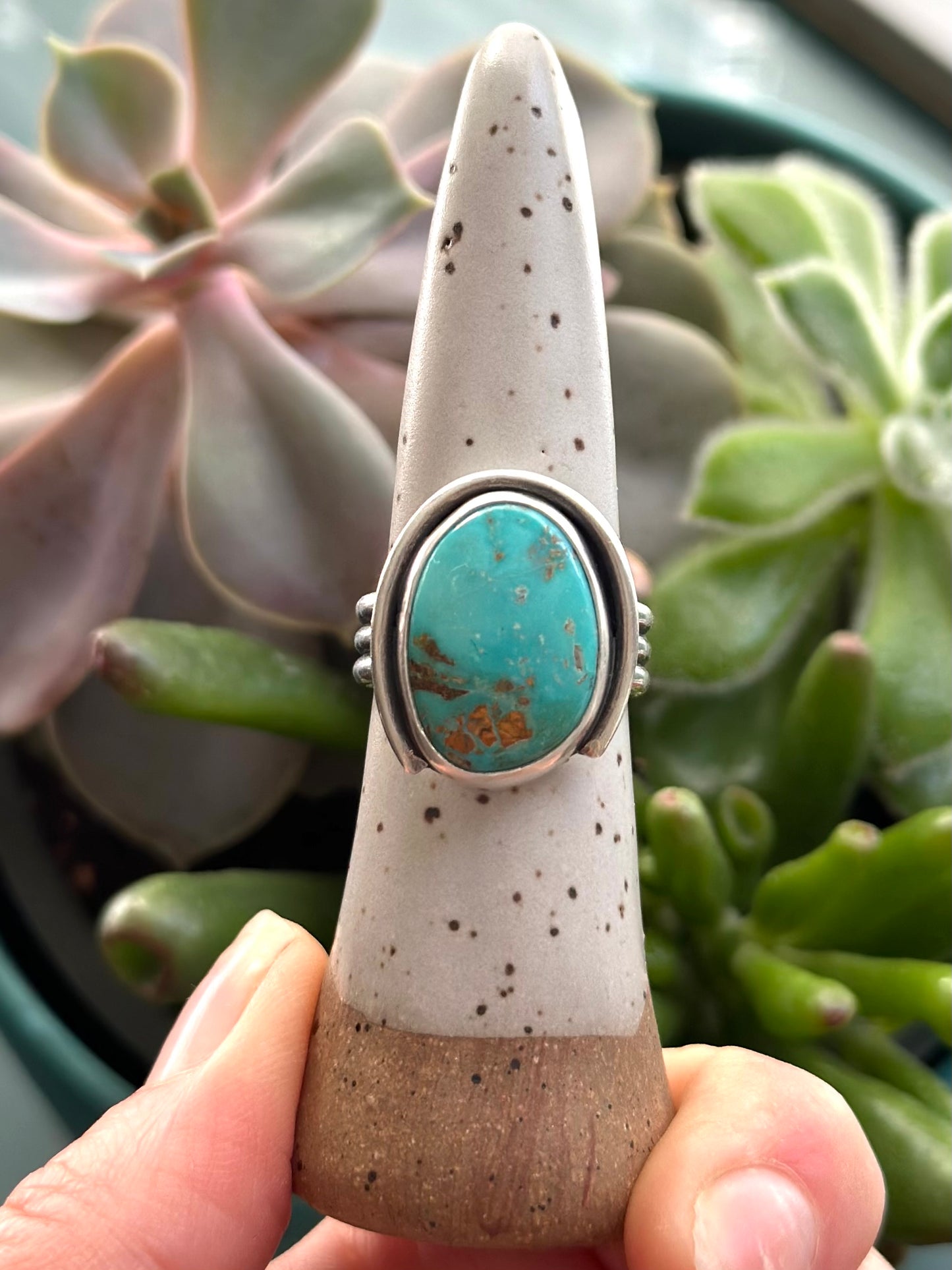 Royston Turquoise Arch Ring in size 8.75