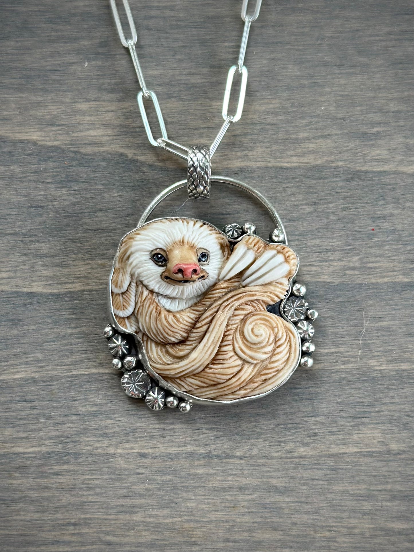 Laura Mears Swirly Sloth Pendant