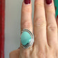 Desert Bloom Variscite Art Deco Ring size 8.75