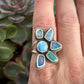 Coober Pedy Opal Half Flower Ring in size 8-1/2