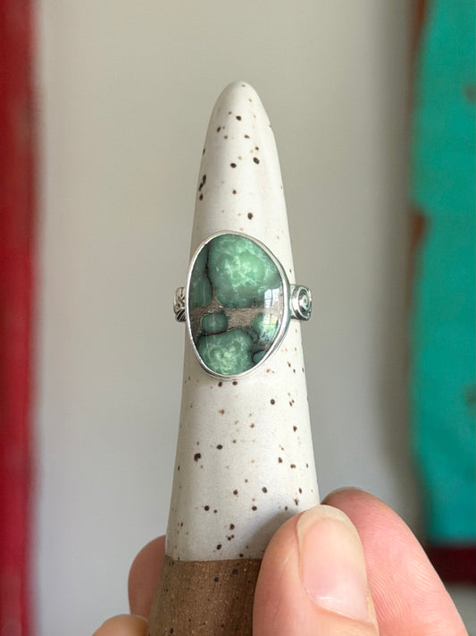 Desert Bloom Variscite Olive Ring size 6.25