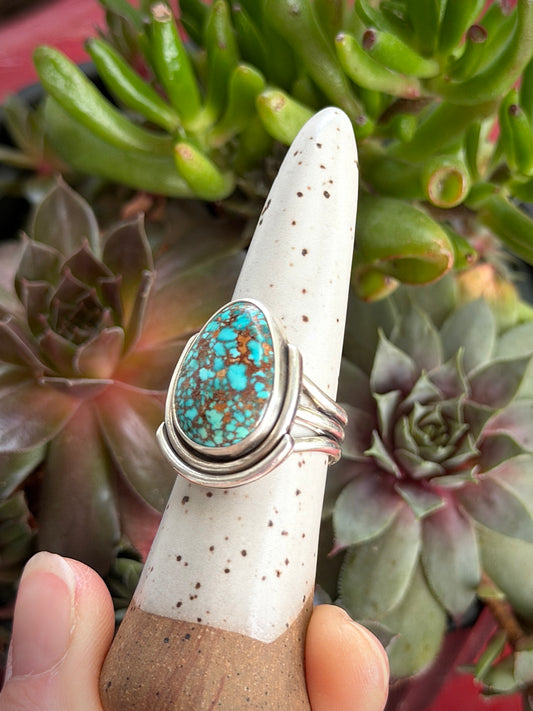 Patagonia Turquoise Art Deco Ring size 8.75