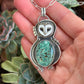 C+T Variscite + Laura Mears Owl Face Pendant