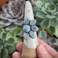 Coober Pedy Opal Half Flower Ring in size 7-3/4