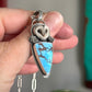 Golden Hills Turquoise Laura Mears Owl Pendant with Succulents