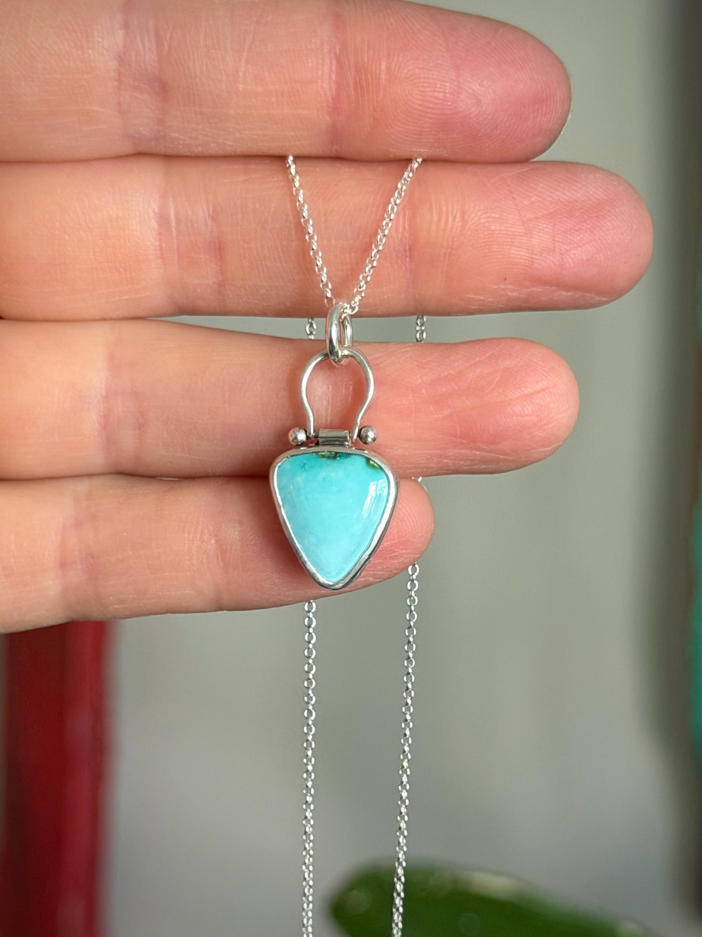Royston Royal Blue Turquoise Necklace in Pale Blue Pinned Hinge