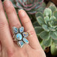 Coober Pedy Opal Half Flower Ring in size 7-3/4