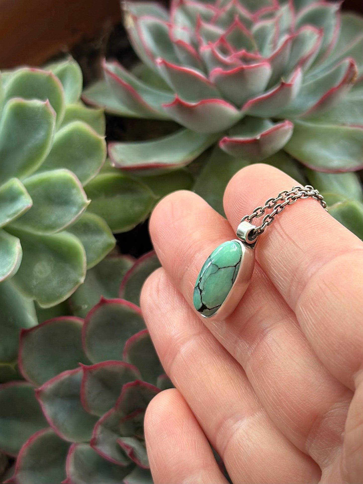 Desert Bloom Variscite High Profile Pendant