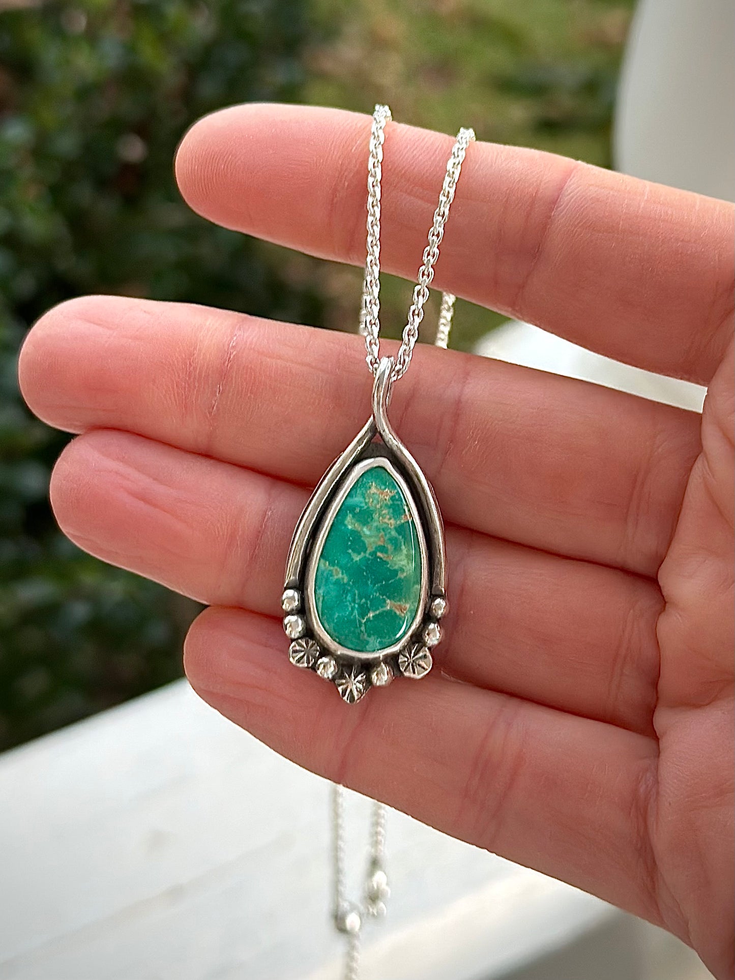 Emerald Valley Turquoise Wishbone Pendant