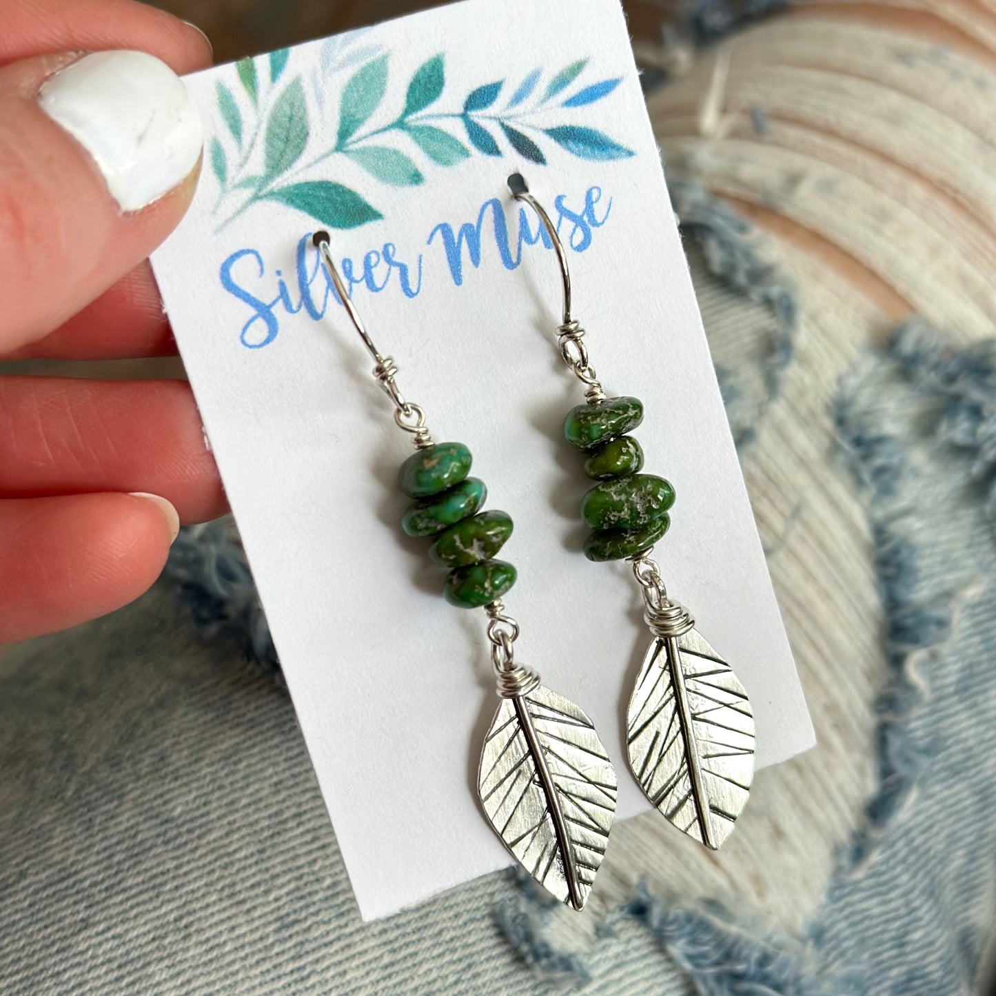 Leaf Earrings + Sonoran Gold Turquoise v2