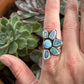 Coober Pedy Opal Half Flower Ring in size 8-1/2