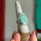 #8 Turquoise Art Deco Crescent Ring size 8.25