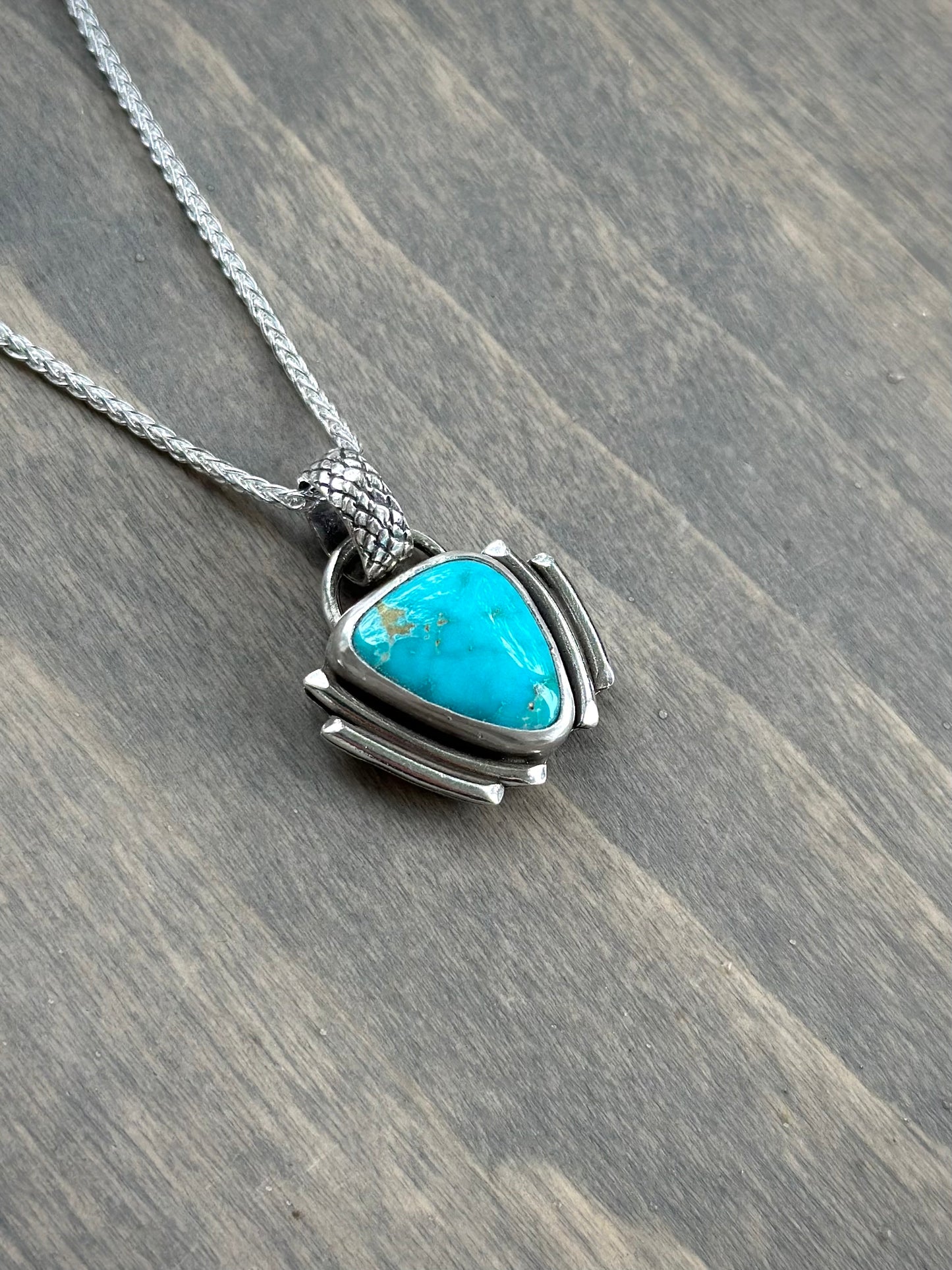 Fox Turquoise Art Deco Pendant in Blue v1